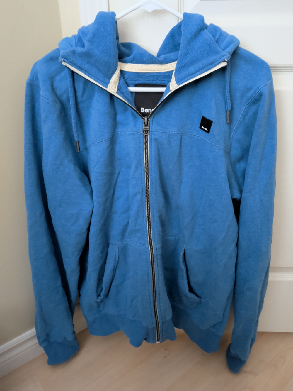 Bench Full Zip Hoodie Mens Large Blue Fleece Sweater Jacket